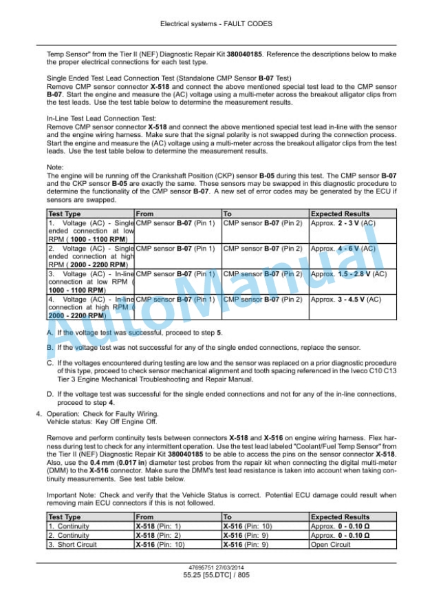 New Holland CR9090, CX8080, CX8090 Elevation Tier 4A Combine Service Manual 47712618-2