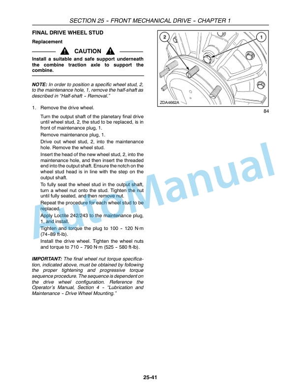 New Holland CR920, CR940, CR960, CR970 Combine Repair Manual 87600555-5