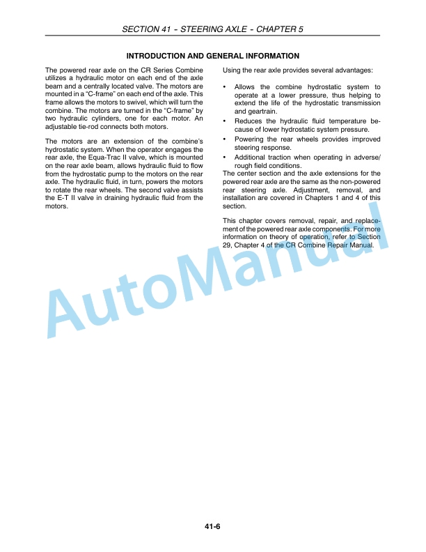 New Holland CR920, CR940, CR960, CR970 Combine Repair Manual 87600558-2
