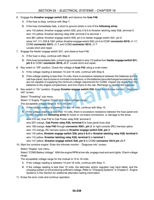 New Holland CR920, CR940, CR960, CR970 Combine Repair Manual 87600564-4