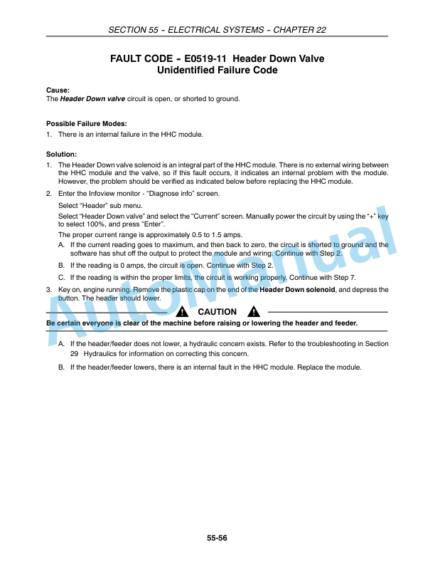 New Holland CR920, CR940, CR960, CR970 Combine Repair Manual 87600566-2
