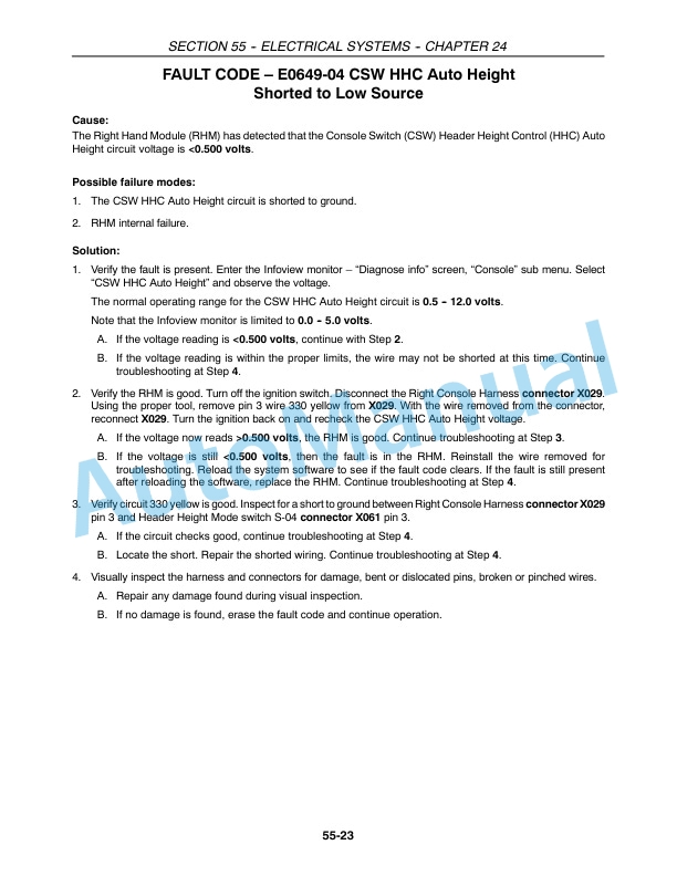 New Holland CR920, CR940, CR960, CR970 Combine Repair Manual 87600566-3