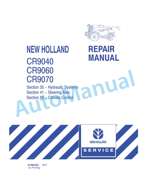 New Holland CR940, CR960, CR970 Combine Repair Manual 87682455