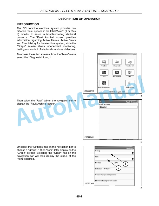 New Holland CR940, CR960, CR970 Combine Repair Manual 87682456-2