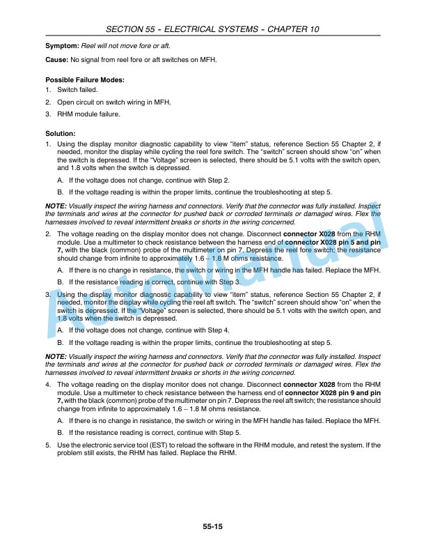 New Holland CR940, CR960, CR970 Combine Repair Manual 87682457-5