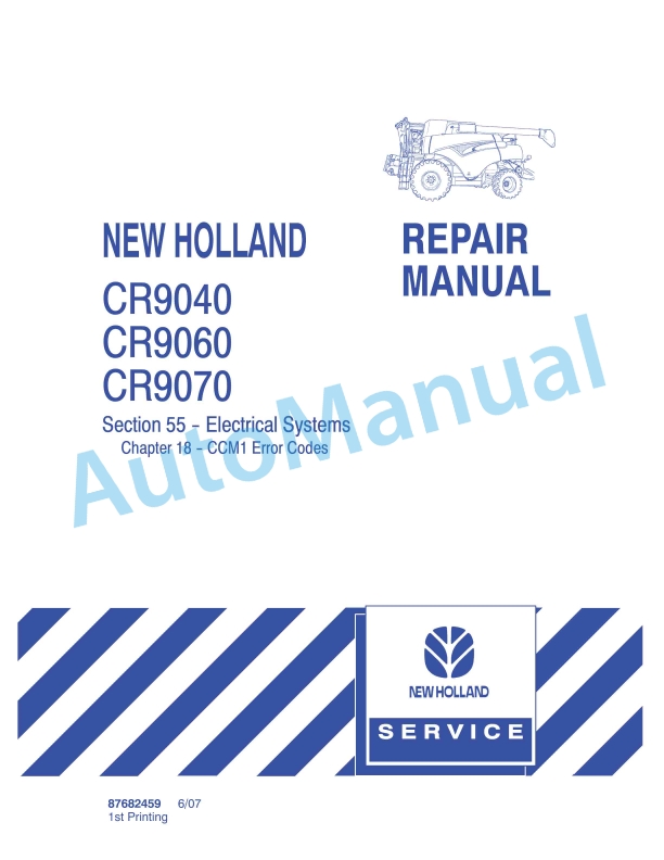 New Holland CR940, CR960, CR970 Combine Repair Manual 87682459