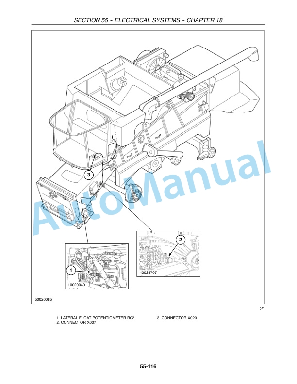 New Holland CR940, CR960, CR970 Combine Repair Manual 87682459-3