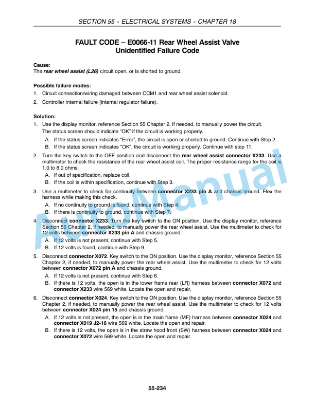 New Holland CR940, CR960, CR970 Combine Repair Manual 87682459-5