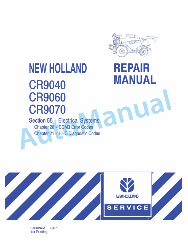 New Holland CR940, CR960, CR970 Combine Repair Manual 87682461