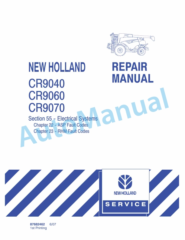 New Holland CR940, CR960, CR970 Combine Repair Manual 87682462
