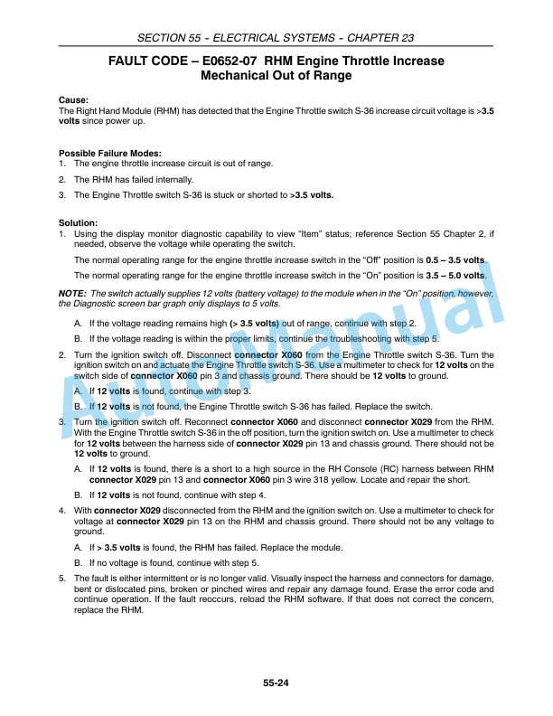 New Holland CR940, CR960, CR970 Combine Repair Manual 87682462-2