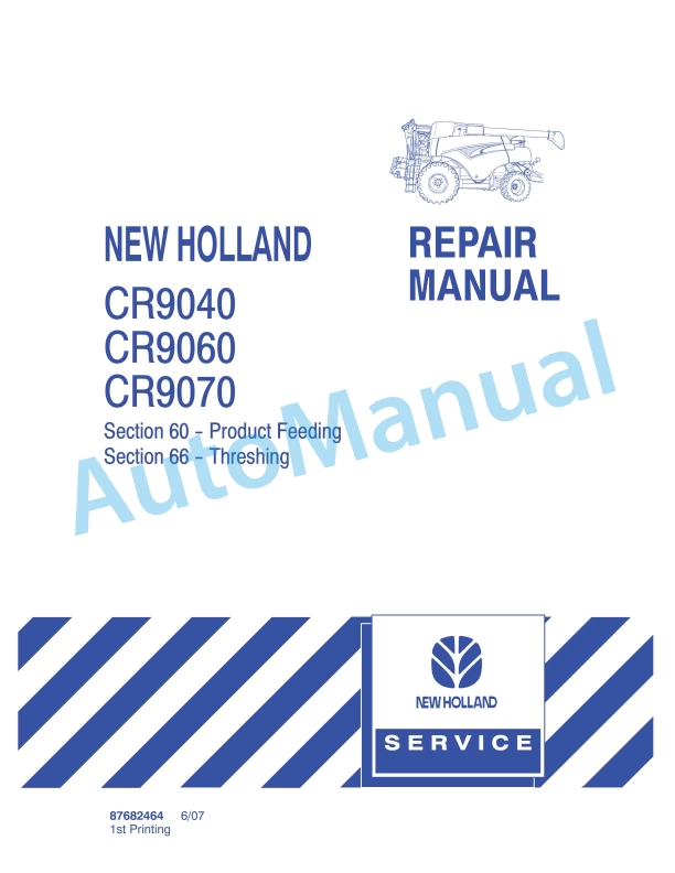 New Holland CR940, CR960, CR970 Combine Repair Manual 87682464
