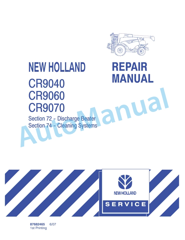 New Holland CR940, CR960, CR970 Combine Repair Manual 87682465