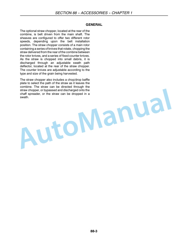 New Holland CR940, CR960, CR970 Combine Repair Manual 87682466-3