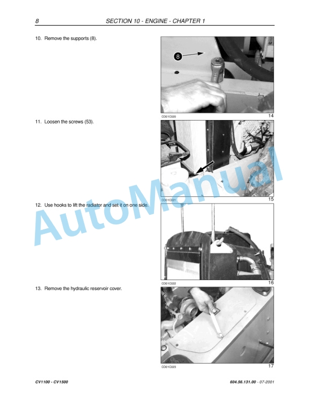 Alternative view of New Holland CV1100, CV1500 Compactor Service Manual 6045613100
