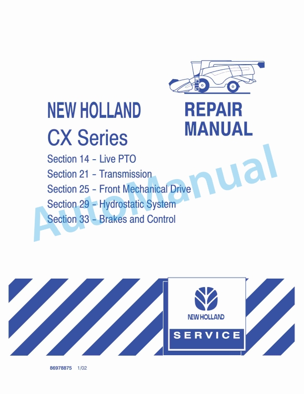 New Holland CX Series Repair Manual 86978875