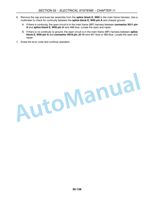 New Holland CX Series Repair Manual 87360006-3