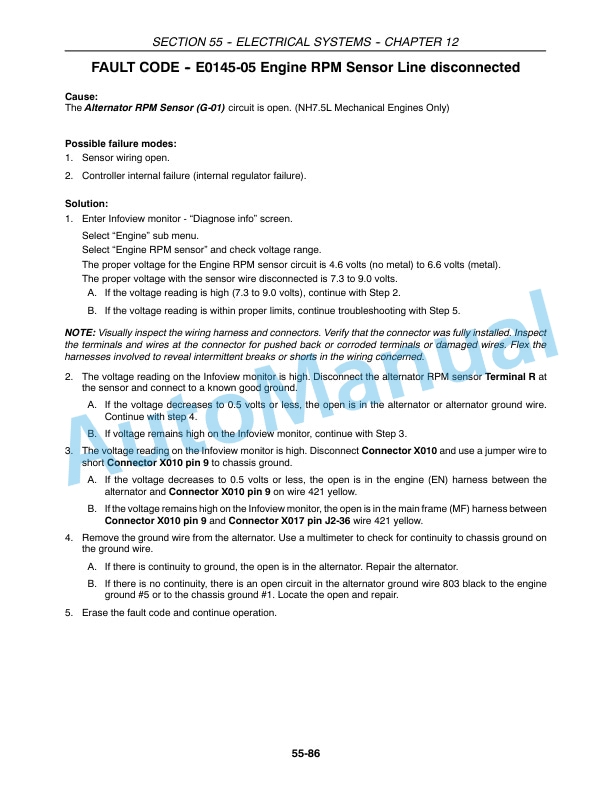 New Holland CX Series Repair Manual 87360007-3