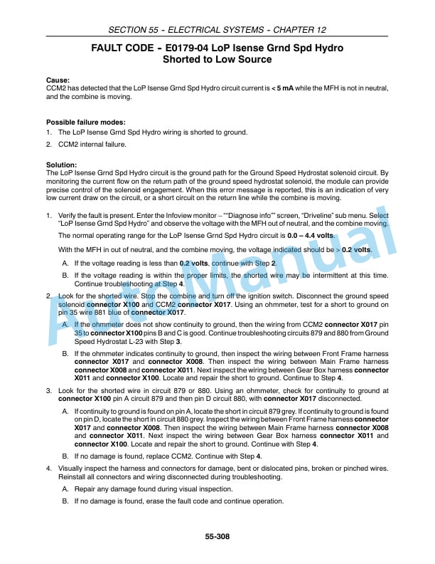 New Holland CX Series Repair Manual 87360008-3