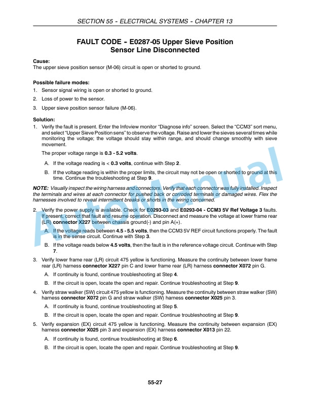 New Holland CX Series Repair Manual 87360009-2