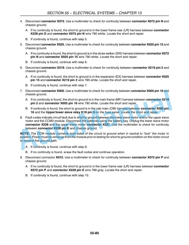 New Holland CX Series Repair Manual 87360009-4