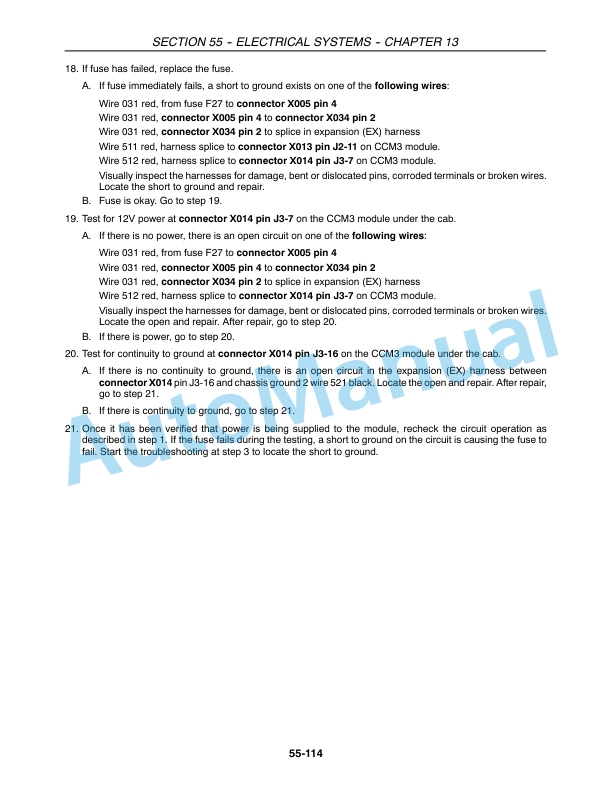 New Holland CX Series Repair Manual 87360009-5