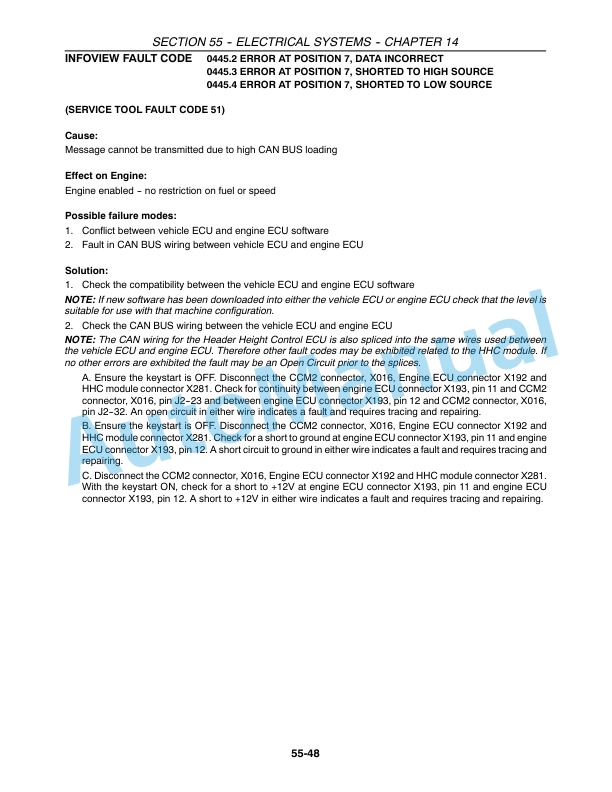 New Holland CX Series Repair Manual 87360010-2