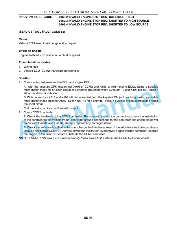 New Holland CX Series Repair Manual 87360010-3