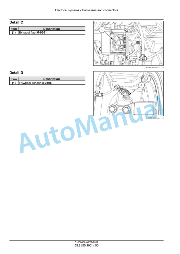 Alternative view of New Holland CX5.80, CX5.90, CX5.90 Laterale, CX5.90 Hillside, CX6.80, CX6.90, CX6.90 Laterale Combine Service Manual 51666608