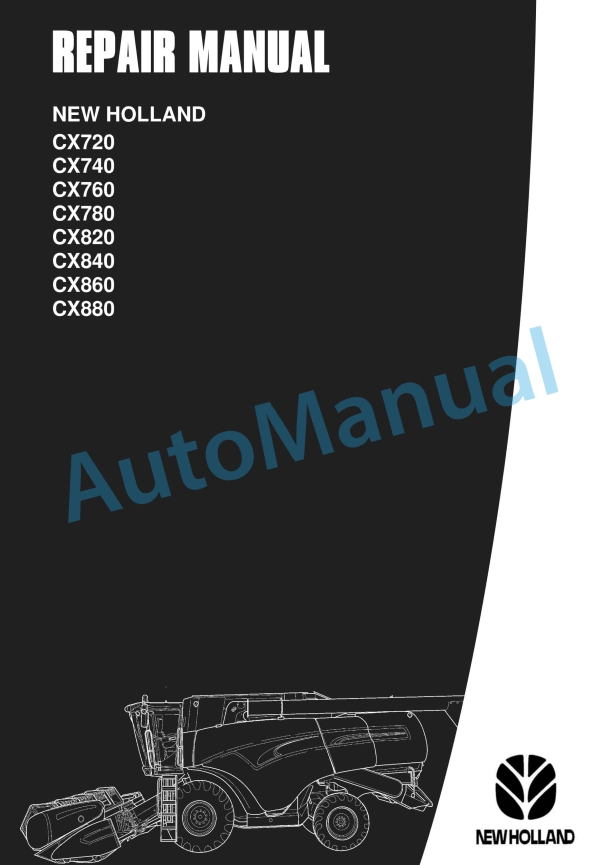New Holland CX720, CX740, CX760, CX780, CX820, CX840, CX860, CX880 Repair Manual 6043400106