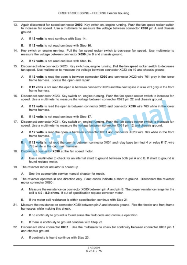 New Holland CX720, CX740, CX760, CX780, CX820, CX840, CX860, CX880 Repair Manual 6043400106-5