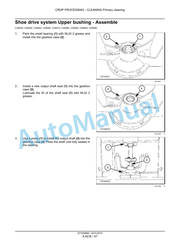 New Holland CX8030 - CR9090 Elevation Combine Repair Manual 87725889B1-5