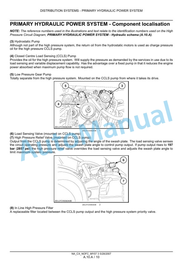 New Holland CX8070, CX8080, CX8090 Combine Repair Manual 87690998-2