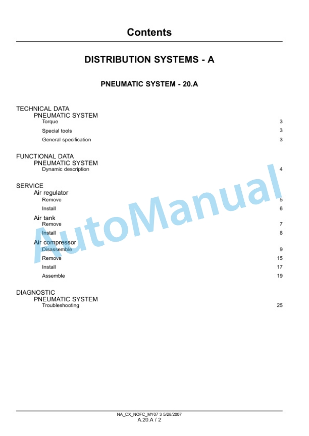 New Holland CX8070, CX8080, CX8090 Combine Repair Manual 87690998-5