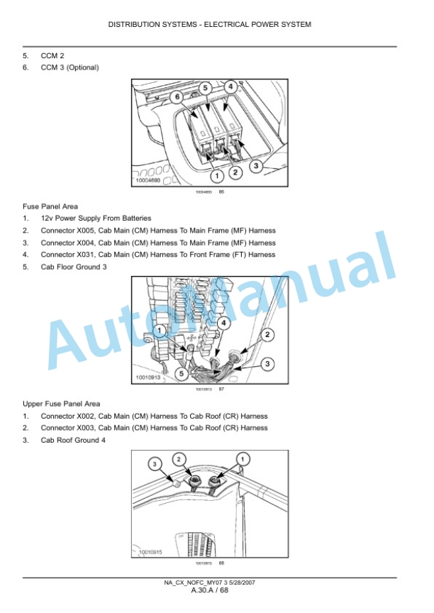 New Holland CX8070, CX8080, CX8090 Combine Repair Manual 87690999-2