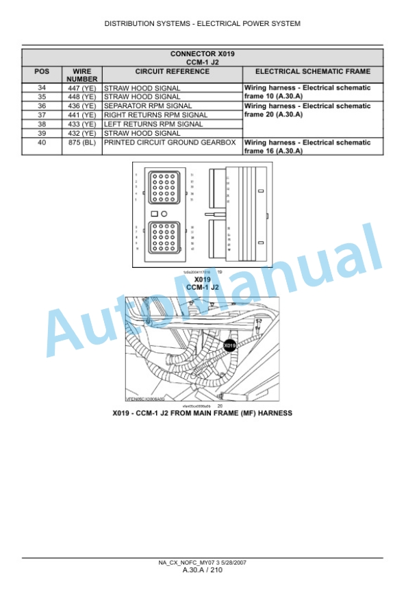 New Holland CX8070, CX8080, CX8090 Combine Repair Manual 87690999-4