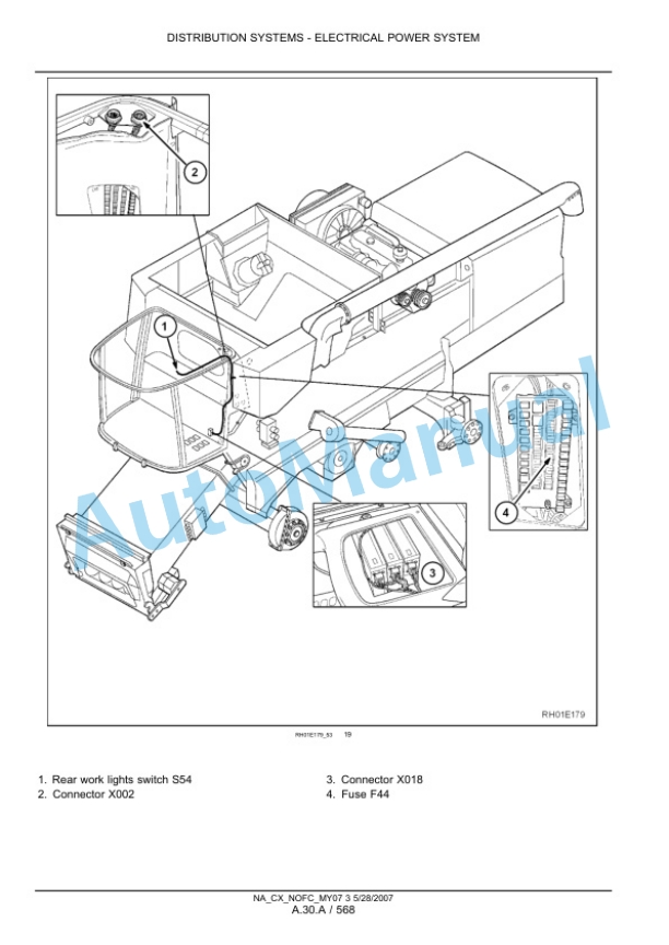 New Holland CX8070, CX8080, CX8090 Combine Repair Manual 87691000-4