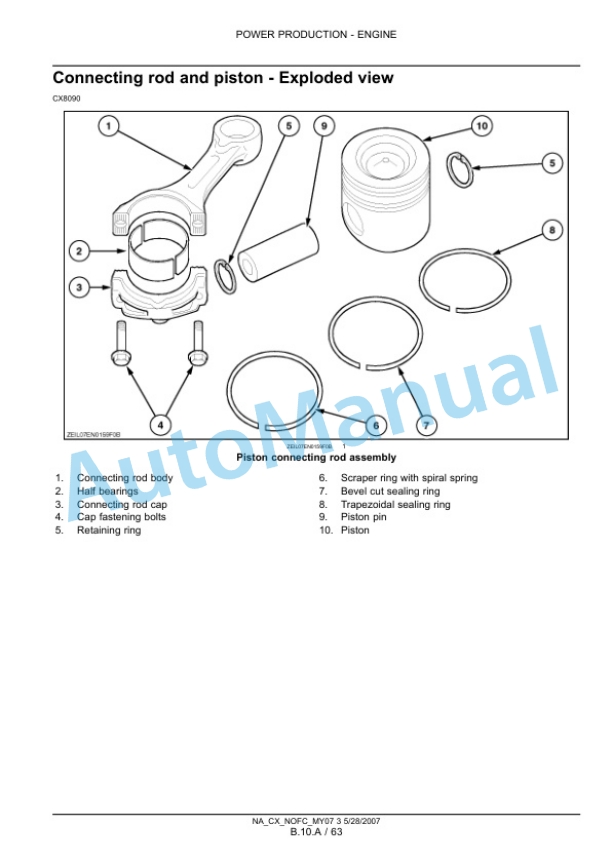 New Holland CX8070, CX8080, CX8090 Combine Repair Manual 87691006-2