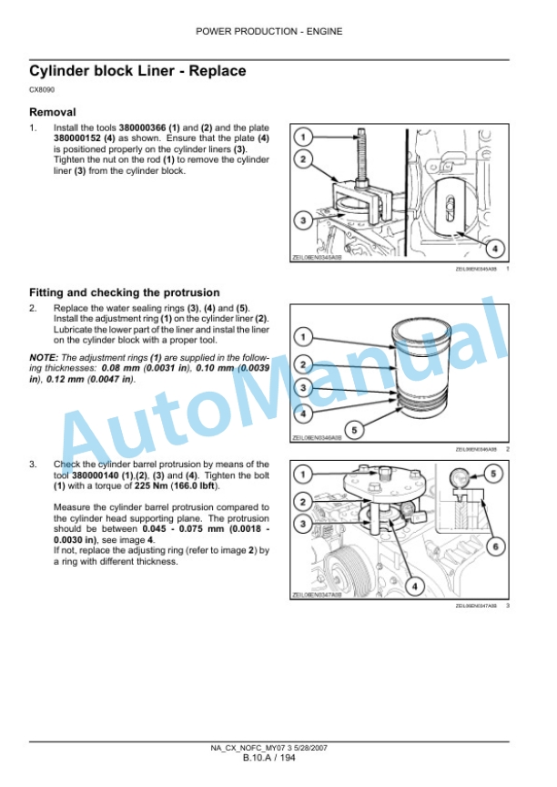 New Holland CX8070, CX8080, CX8090 Combine Repair Manual 87691006-4