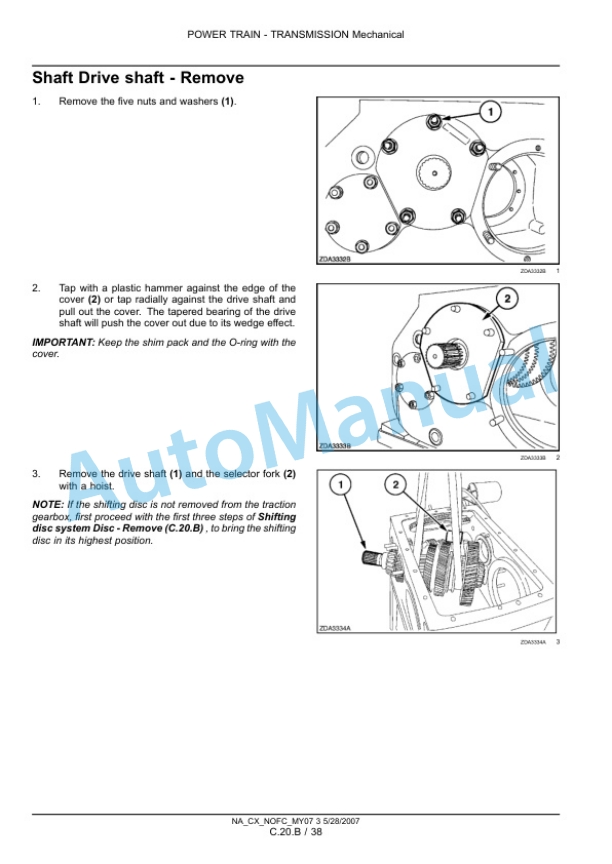 New Holland CX8070, CX8080, CX8090 Combine Repair Manual 87691007-2