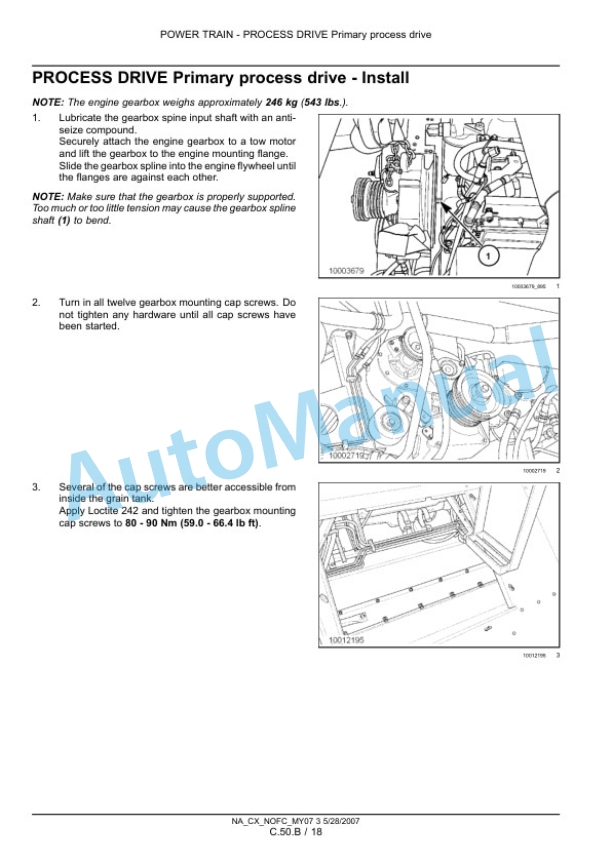 New Holland CX8070, CX8080, CX8090 Combine Repair Manual 87691007-5
