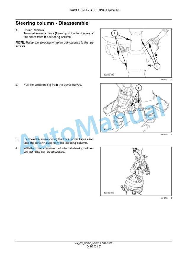 New Holland CX8070, CX8080, CX8090 Combine Repair Manual 87691008-5