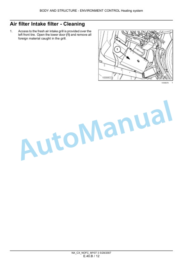 New Holland CX8070, CX8080, CX8090 Combine Repair Manual 87691009-3
