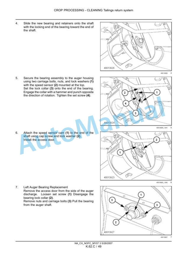 New Holland CX8070, CX8080, CX8090 Combine Repair Manual 87691011-4