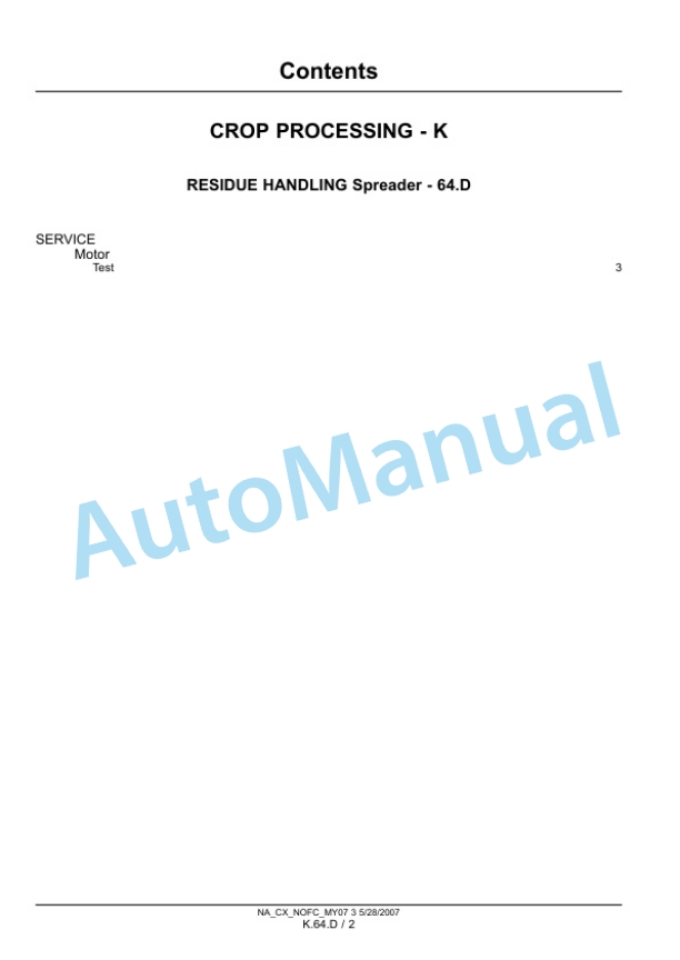 New Holland CX8070, CX8080, CX8090 Combine Repair Manual 87691011-5