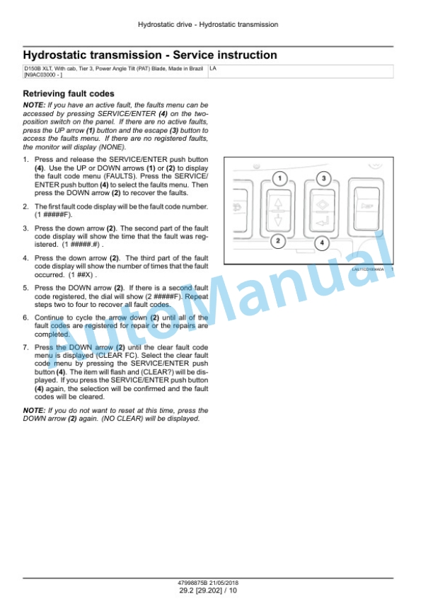 Alternative view of New Holland D150B Crawler Dozer Service Manual 47998875B