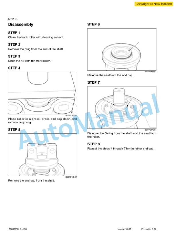 New Holland D150B Crawler Repair Manual 87693704A-EU-3