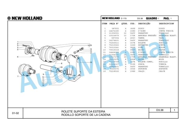 New Holland D170 Crawler Tractor Parts Catalogue 75314378 BR-4