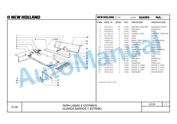 New Holland D170 Crawler Tractor Parts Catalogue 75314378 BR-5