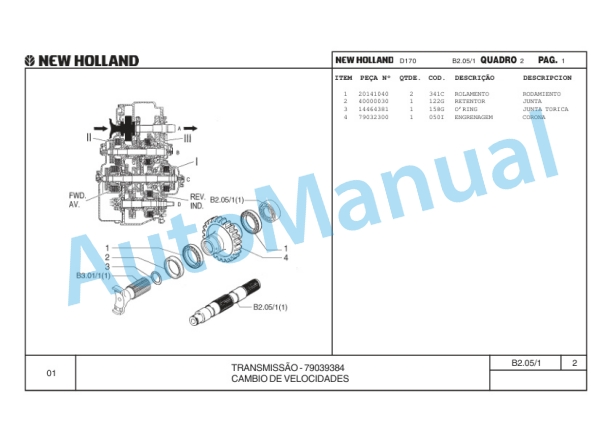 New Holland D170 Crawler Tractor Parts Catalogue 75314467 BR-3